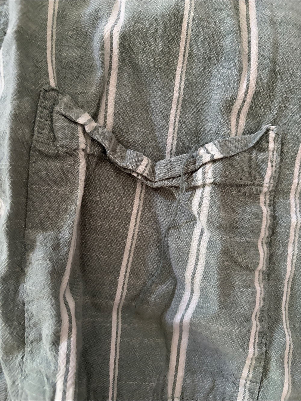 Auden Striped Wide-Leg Drawstring Pants & Long sleeve top - Olive Green & white - Picture 5 of 5